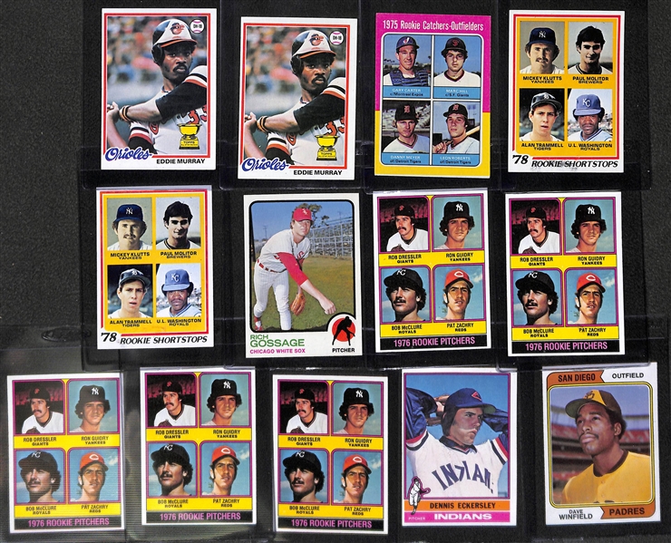 Lot of (13) 1970s Rookies Inc. Eddie Murray, Carter, Molitor 