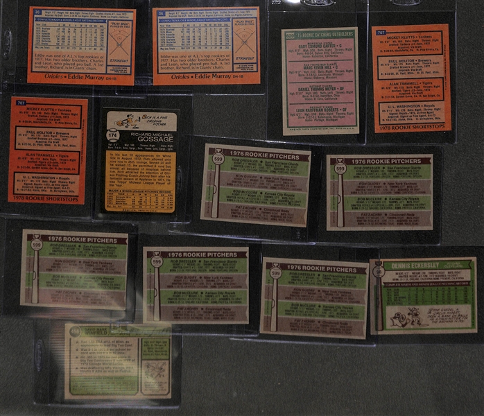 Lot of (13) 1970s Rookies Inc. Eddie Murray, Carter, Molitor 