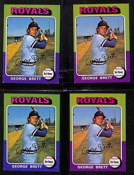 Lot of (4) 1975 Topps George Brett Rookie Cards