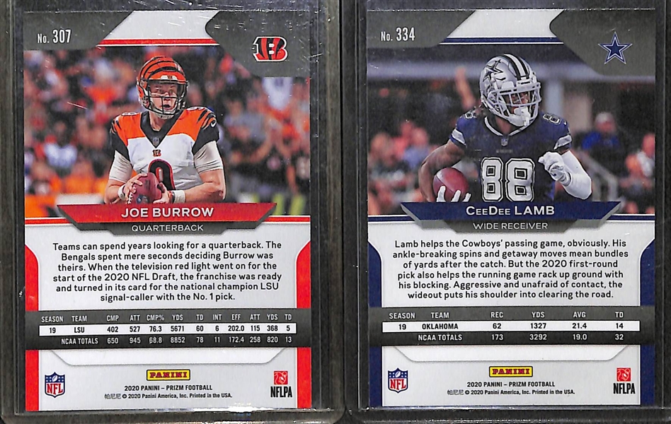 2020 Prizm Football Joe Burrow and Ceedee Lamb Rookie Cards