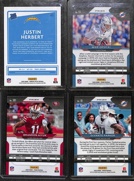 Lot of (4) 2020 Prizm and Optic Football Rookies and Stars Including Justin Herbert