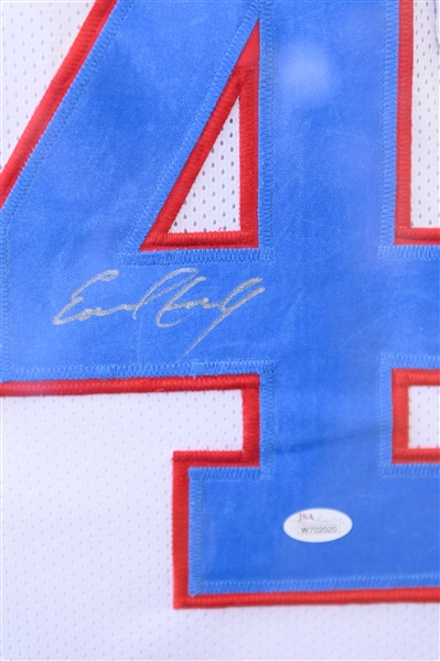 Lot of (4) Autographed and Framed Titans/Oilers Jerseys Inc. Steve McNair and Earl Campbell (JSA Auction Letter) 