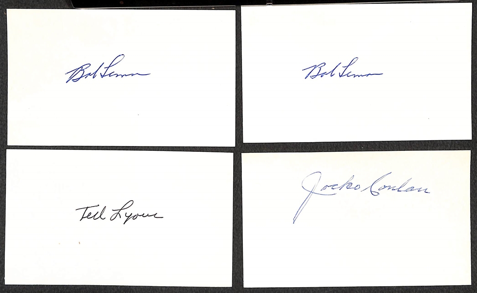 (15) Baseball Autographed Index Cards & Photos - Mostly HOF'ers inc. Stan Musual, Luke Appling (JSA Auction Letter)