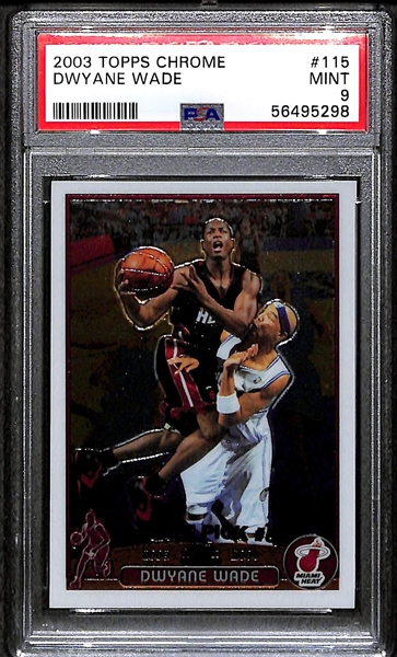 2003 Topps Chrome Dwyane Wade Rookie Card Graded PSA 9