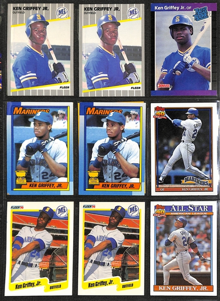 Lot of (50+) Late 1980s Early 1990s Sports Cards w. Michael Jordan & (9) Early Ken Griffey Jr. Cards w (3) 1989 Rookie Cards
