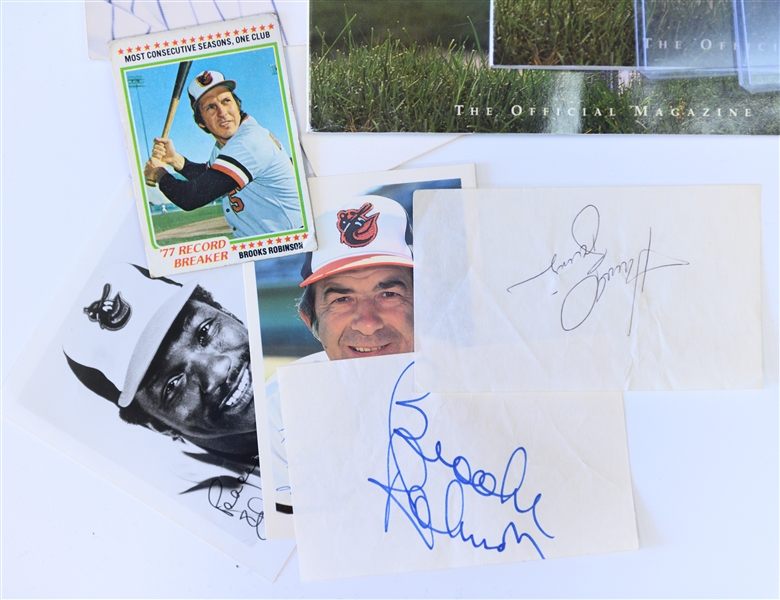 Memorabilia Lot (Mostly Orioles) w/ Autographs Inc. B. Robinson, D. Johnson, Dick Hall , +  Also (2) Johnny Miller SIgned Golf Programs