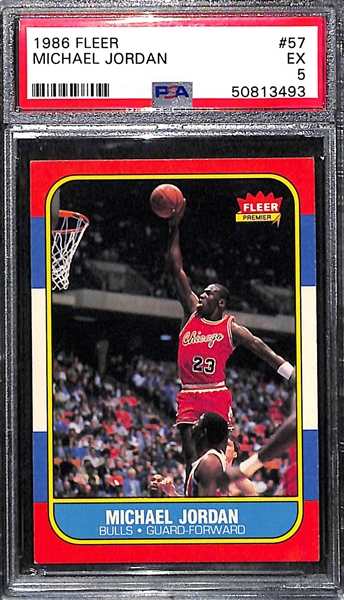 1986-87 Fleer Michael Jordan #57 Rookie Card Graded PSA 5