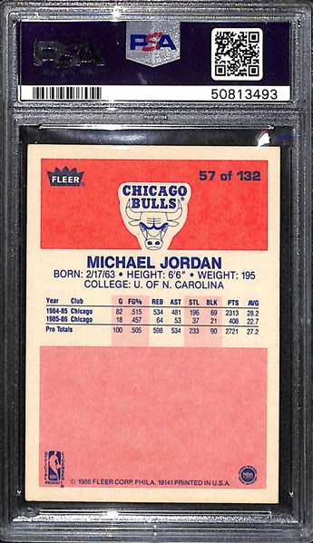 1986-87 Fleer Michael Jordan #57 Rookie Card Graded PSA 5