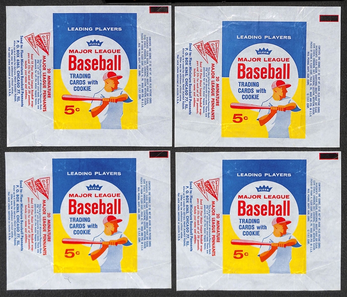 Lot of (3) 1960 & (6) 1963 Fleer Baseball Wax Pack Wrappers