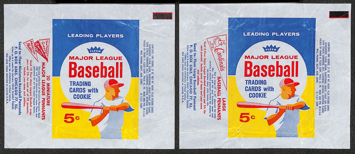 Lot of (3) 1960 & (6) 1963 Fleer Baseball Wax Pack Wrappers