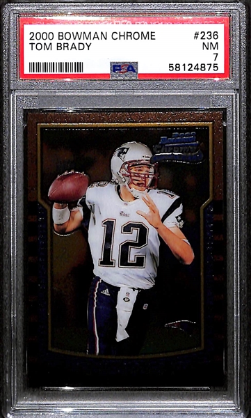 2000 Bowman Chrome Tom Brady #236 Rookie Card Graded PSA 7
