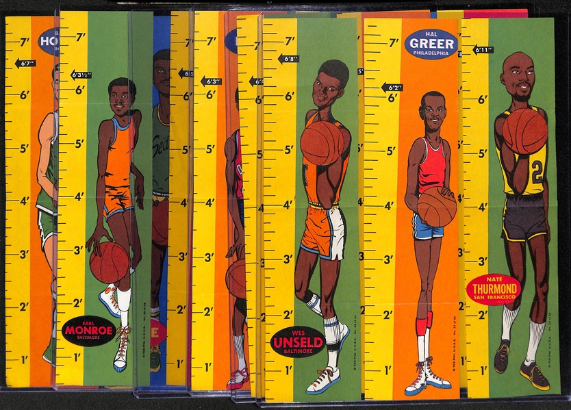Lot of (16) 1969 Topps Rulers w. Havlicek, Monroe, Unseld, Lucas, Greer, Thurmond, Bing, Cunninghan, Goodrich,  +