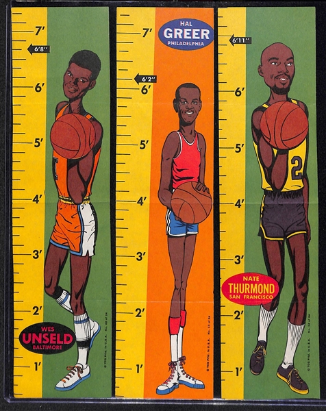 Lot of (16) 1969 Topps Rulers w. Havlicek, Monroe, Unseld, Lucas, Greer, Thurmond, Bing, Cunninghan, Goodrich,  +