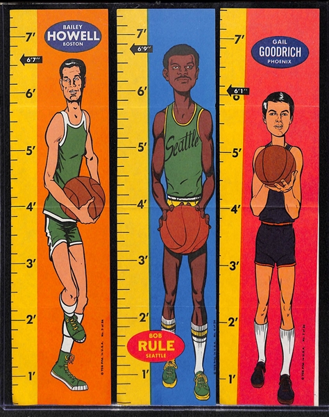 Lot of (16) 1969 Topps Rulers w. Havlicek, Monroe, Unseld, Lucas, Greer, Thurmond, Bing, Cunninghan, Goodrich,  +