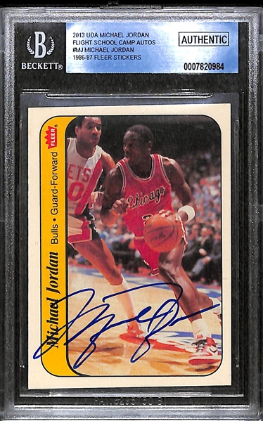 RARE 1986 Fleer Michael Jordan Autographed / Signed Rookie Sticker (BGS and UDA Certified) - BOLD HIGH-GRADE AUTOGRAPH
