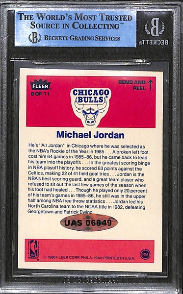 RARE 1986 Fleer Michael Jordan Autographed / Signed Rookie Sticker (BGS and UDA Certified) - BOLD HIGH-GRADE AUTOGRAPH