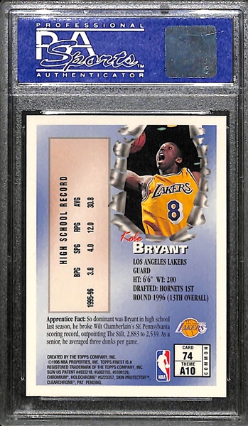 1996 Finest Kobe Bryant Rookie Card w. Coating Graded PSA 9!  Hall of Famer