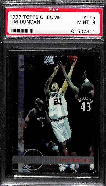 1997 Topps Chrome Tim Duncan PSA 9