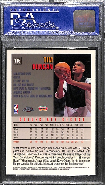 1997 Topps Chrome Tim Duncan PSA 9