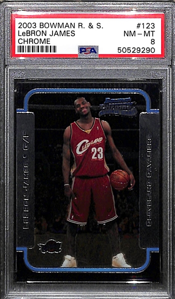 2003 Bowman Chrome LeBron James Rookies & Stars Rookie Card Graded PSA 8