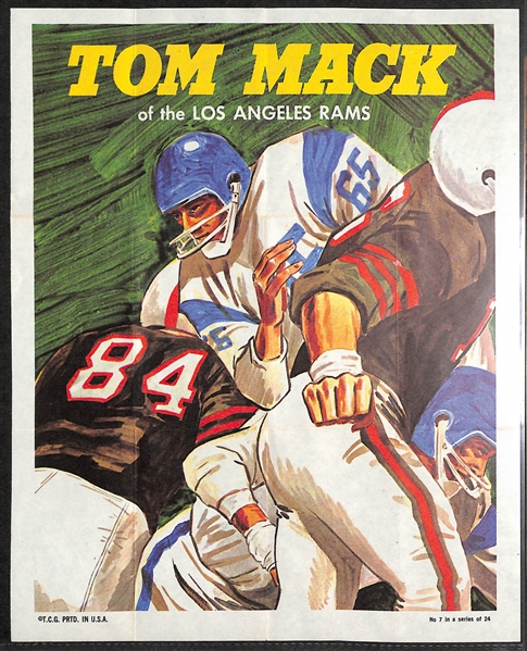 1970 Topps Football Pinups Complete Set of (24) w. Sayers, Butkus, Hill, Mack, +