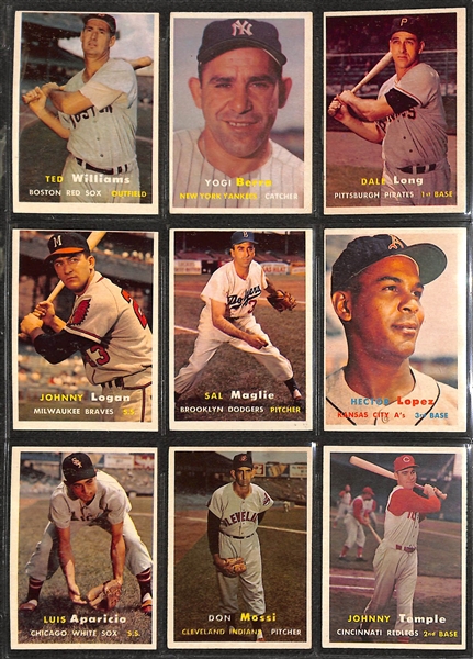 1957 Topps Baseball Complete Set of 407 Cards w. Mantle & Drysdale Rookie Card