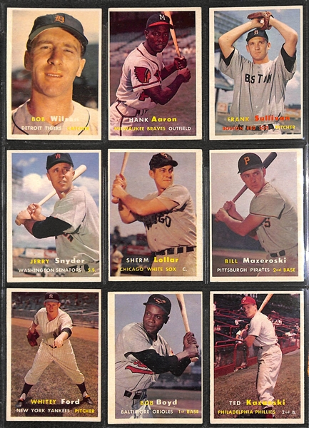 1957 Topps Baseball Complete Set of 407 Cards w. Mantle & Drysdale Rookie Card