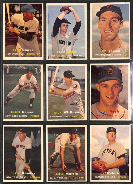 1957 Topps Baseball Complete Set of 407 Cards w. Mantle & Drysdale Rookie Card