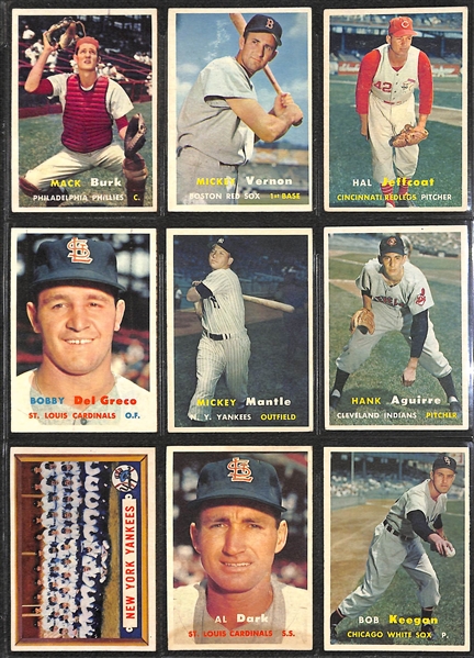 1957 Topps Baseball Complete Set of 407 Cards w. Mantle & Drysdale Rookie Card