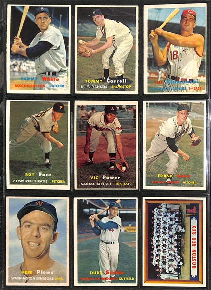 1957 Topps Baseball Complete Set of 407 Cards w. Mantle & Drysdale Rookie Card