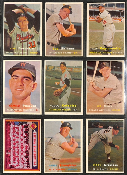 1957 Topps Baseball Complete Set of 407 Cards w. Mantle & Drysdale Rookie Card