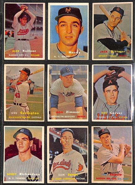 1957 Topps Baseball Complete Set of 407 Cards w. Mantle & Drysdale Rookie Card