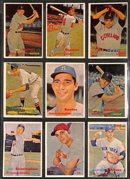 1957 Topps Baseball Complete Set of 407 Cards w. Mantle & Drysdale Rookie Card