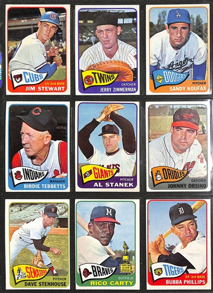 1965 Topps Baseball Complete Set of 598 Cards w. Steve Carlton Rookie Card & Mickey Mantle