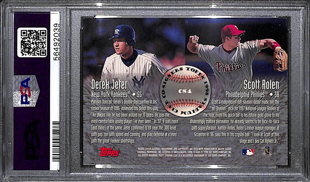 1998 Stadium Club Co-Signers Derek Jeter & Scott Rolen Dual Autograph Card Graded PSA 9 (Auto Grade 9)