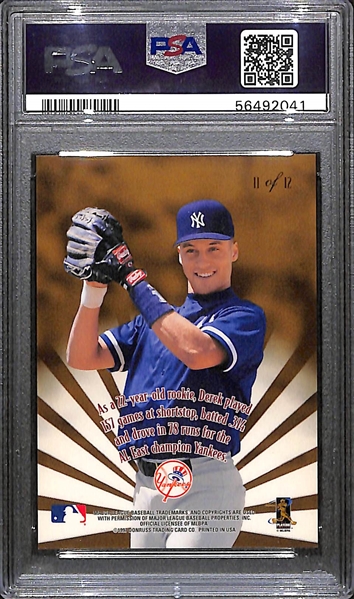 1997 Donruss Elite Passing the Torch Derek Jeter Autograph Card (#134/1500) Graded PSA 8 (Auto Grade 10)