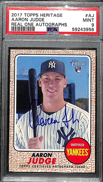 2017 Topps Heritage Aaron Judge Real One Autograph Rookie Graded PSA 9 Mint