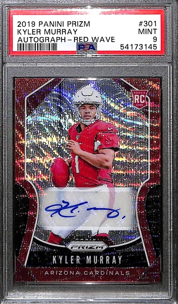 2019 Panini Prizm Kyler Murray Autograph Rookie Red Wave Prizm Graded PSA 9 Mint