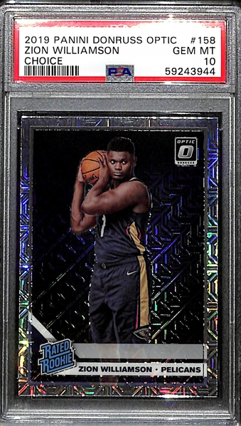 2019-20 Panini Donruss Optic Choice Zion Williamson #158 Rookie Card Graded PSA 10 Gem Mint