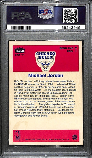 1986-87 Fleer Michael Jordan Rookie Sticker #8 Graded PSA 5