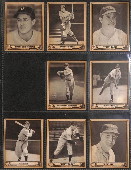 Near Complete 1940 Play Ball Set (212 of 240 Cards) - Many HOFers