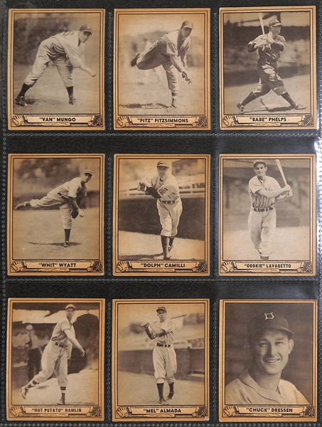 Near Complete 1940 Play Ball Set (212 of 240 Cards) - Many HOFers
