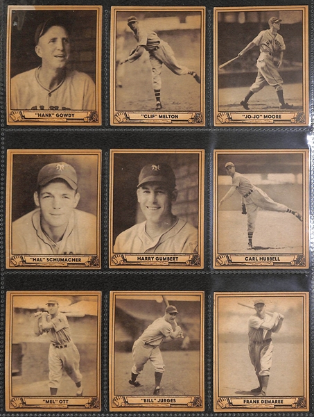 Near Complete 1940 Play Ball Set (212 of 240 Cards) - Many HOFers