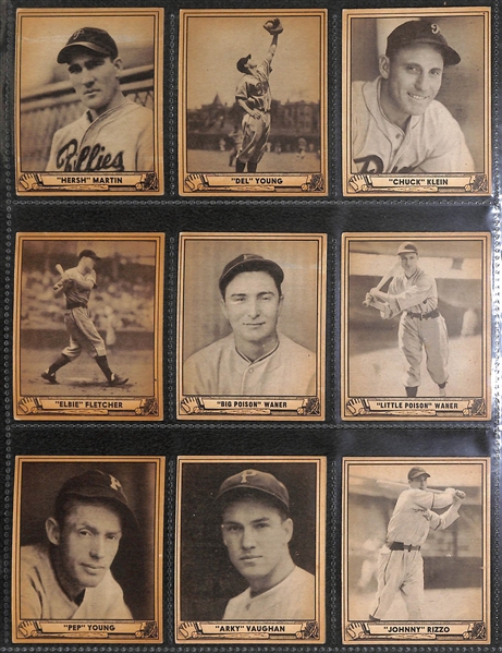 Near Complete 1940 Play Ball Set (212 of 240 Cards) - Many HOFers