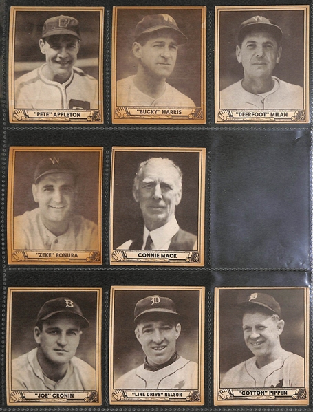 Near Complete 1940 Play Ball Set (212 of 240 Cards) - Many HOFers