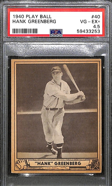 1940 Play Ball Hank Greenberg #40 Graded PSA 4.5