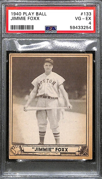 1940 Play Ball Jimmie Foxx #133 Graded PSA 4