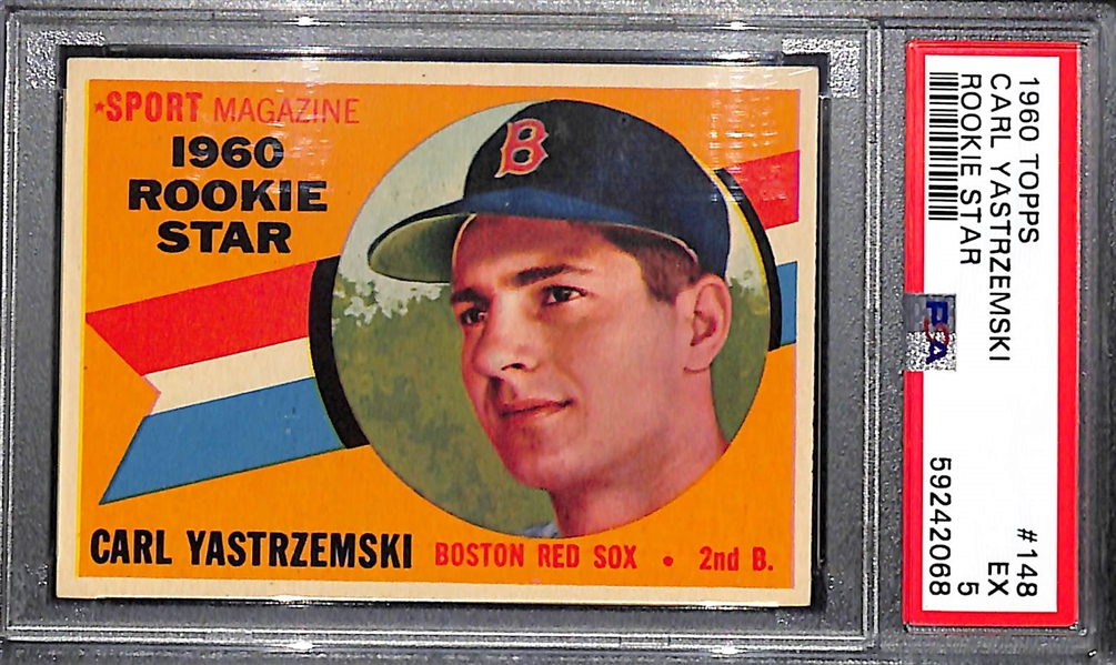 (2) 1960 Topps Carl Yastrzemski Graded Rookie Cards #148 (PSA 5 and PSA 2)