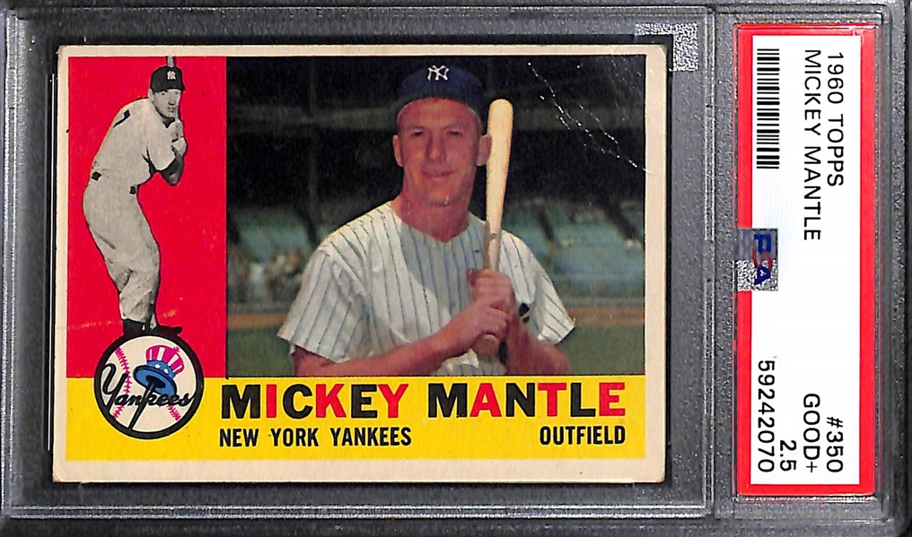 (3) Topps Mickey Mantle Graded Cards (1958 #150 PSA 1, 1960 #150 PSA 2.5, 1960 #150 PSA 1.5)