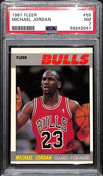 1987 Fleer Michael Jordan #59 Graded PSA 7